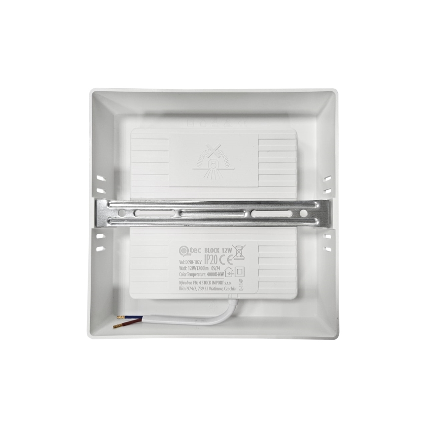 Plafoniera LED BLOCK LED/12W/230V 4000K 16,7x16,7 cm bianco