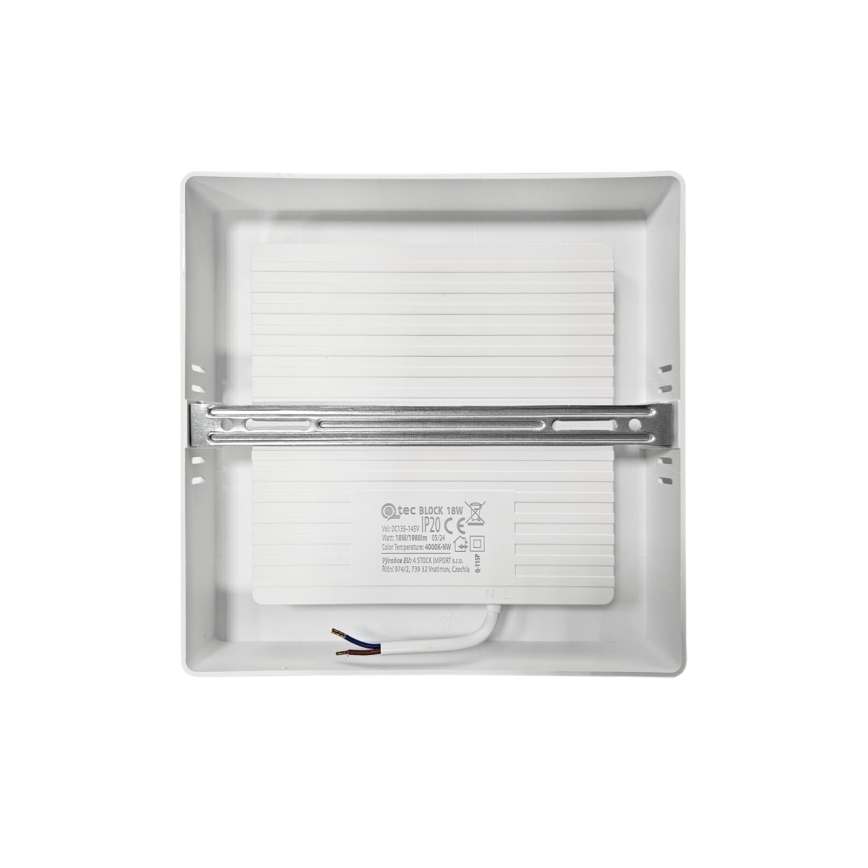 Plafoniera LED BLOCK LED/18W/230V 4000K 21,4x21,4 cm bianco