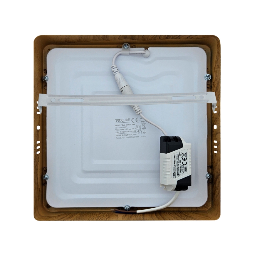 Plafoniera LED BLOCK LED/18W/230V 4200K 22x22 cm marrone