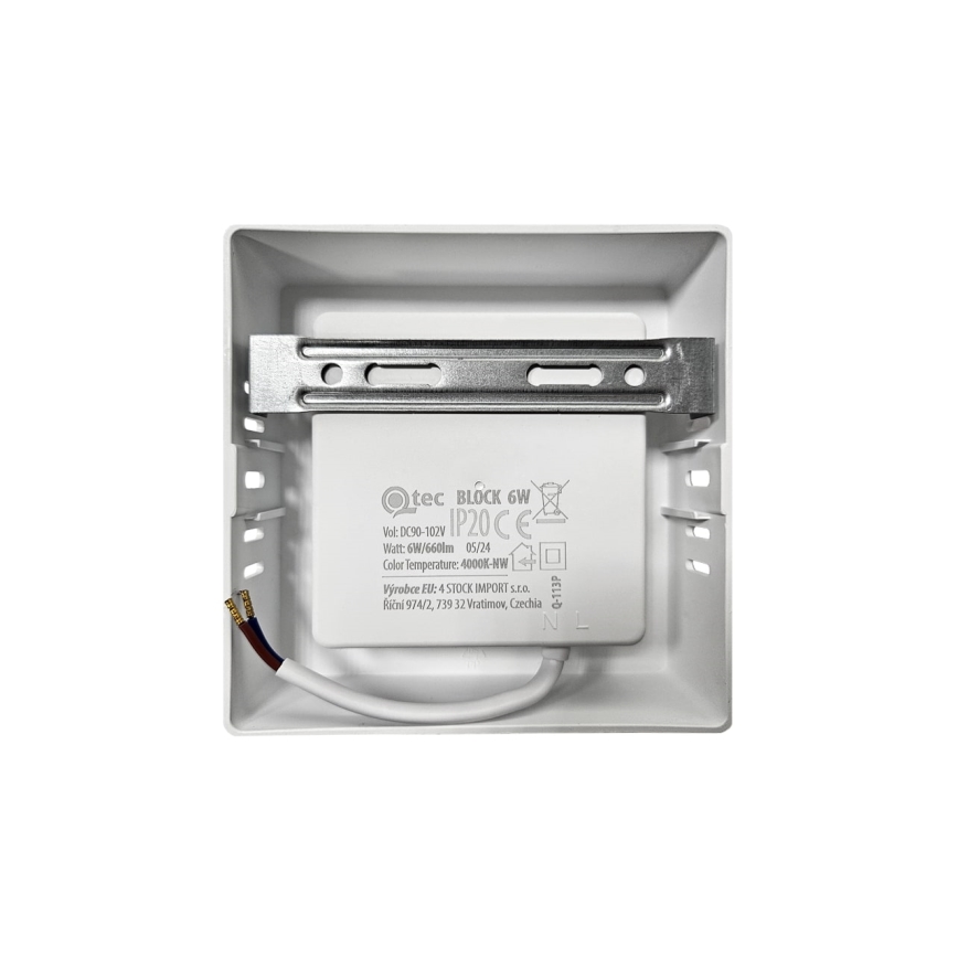 Plafoniera LED BLOCK LED/6W/230V 4000K 12x12 cm bianco