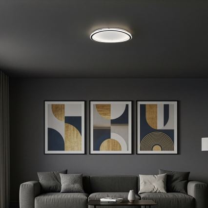 Plafoniera LED CALI, 30 W, 230 V, Ø 40 cm, nera