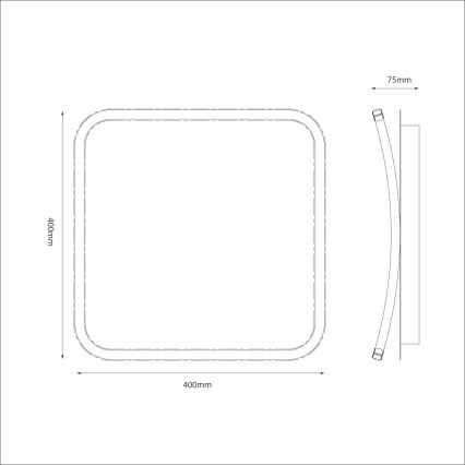 Plafoniera LED CALI 30W/230V 40x40 cm nera