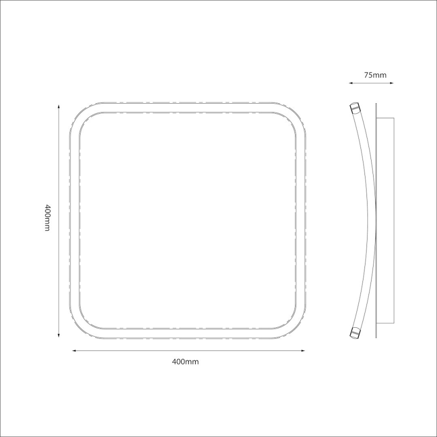Plafoniera LED CALI 30W/230V 40x40 cm nera