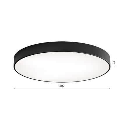 Plafoniera LED CLEO LED/96W/230V 3000K diametro 80 cm nero