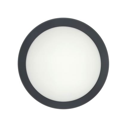 Plafoniera LED per bagno con sensore di movimento, 20W/230V, 3000/4000/6500K, Ø 23 cm, IP54, antracite