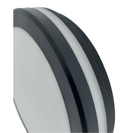 Plafoniera LED per bagno con sensore di movimento, 20W/230V, 3000/4000/6500K, Ø 23 cm, IP54, antracite