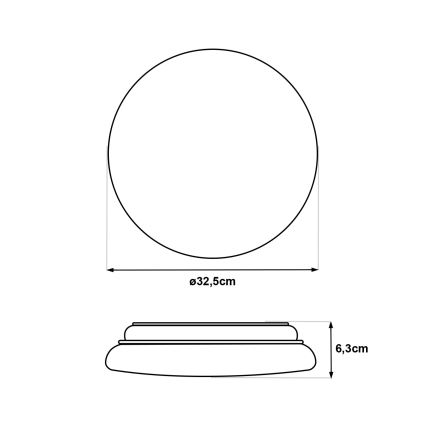 Plafoniera LED con sensore di movimento LENA LED/18W/230V diam. 32,5 cm bianca