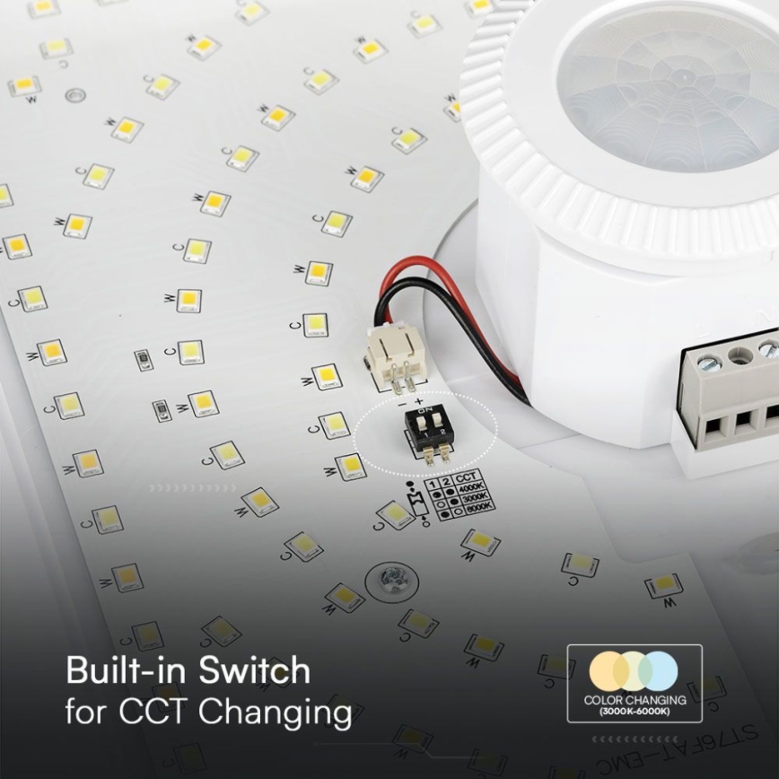 Plafoniera LED con sensore SAMSUNG CHIP LED/12W/230V 3000/4000/6000K bianco