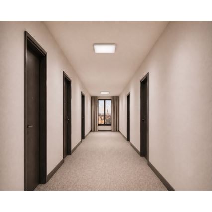 Plafoniera LED con sensore di movimento e sensore crepuscolare WILTON LED/24W/230V 4000K 33x33 cm bianca