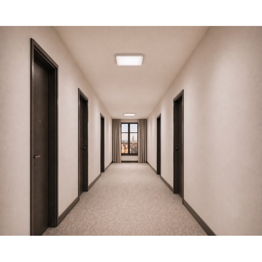 Plafoniera LED con sensore di movimento e sensore crepuscolare WILTON LED/24W/230V 4000K 33x33 cm bianca