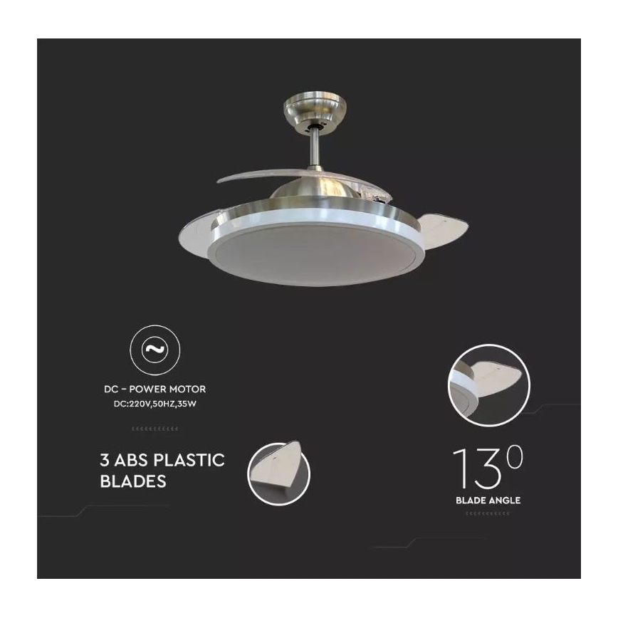 Plafoniera LED con ventilatore LED/30W/230V 3000/4000/6400K + TC