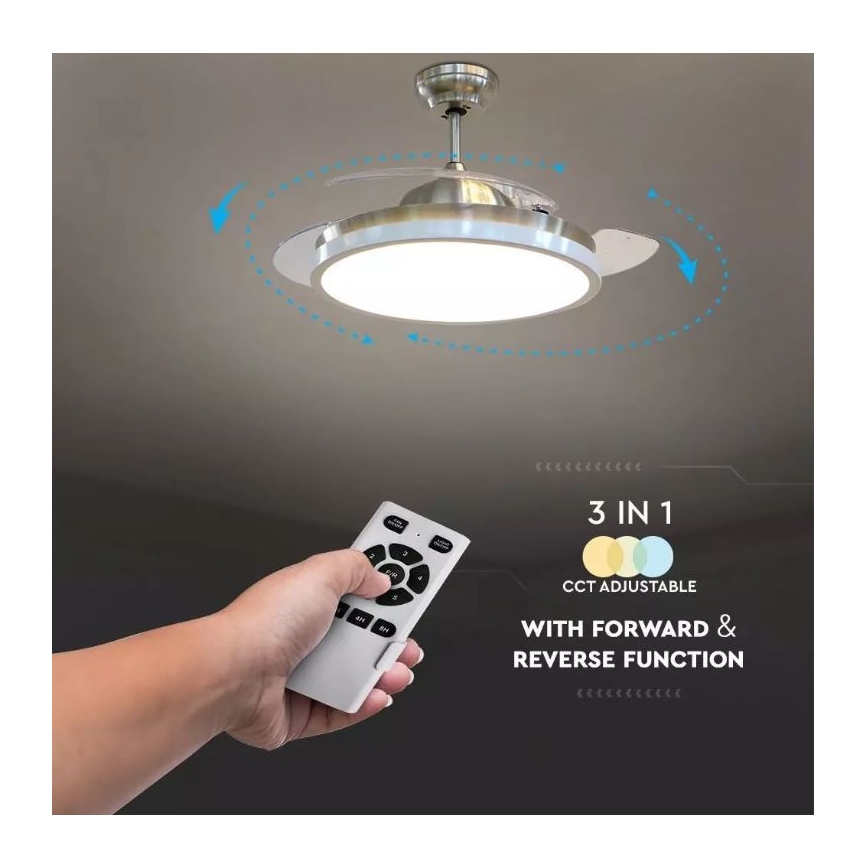 Plafoniera LED con ventilatore LED/30W/230V 3000/4000/6400K + TC