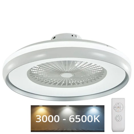 Plafoniera LED con Ventilatore,220-240V,6 Velocità Regolabili e 3 Colori Chiari Regolabili,Timing Intelligente,Ventilatore a soffitto con Telecomando per Soggiorno,Camera da letto,Cucina 
