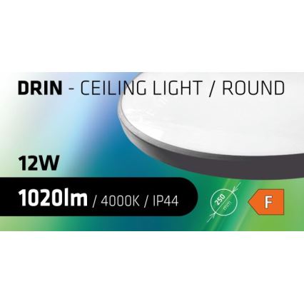 Plafoniera LED da bagno CIRCLE LED/12W/230V 4000K diametro 25 cm IP44 nero