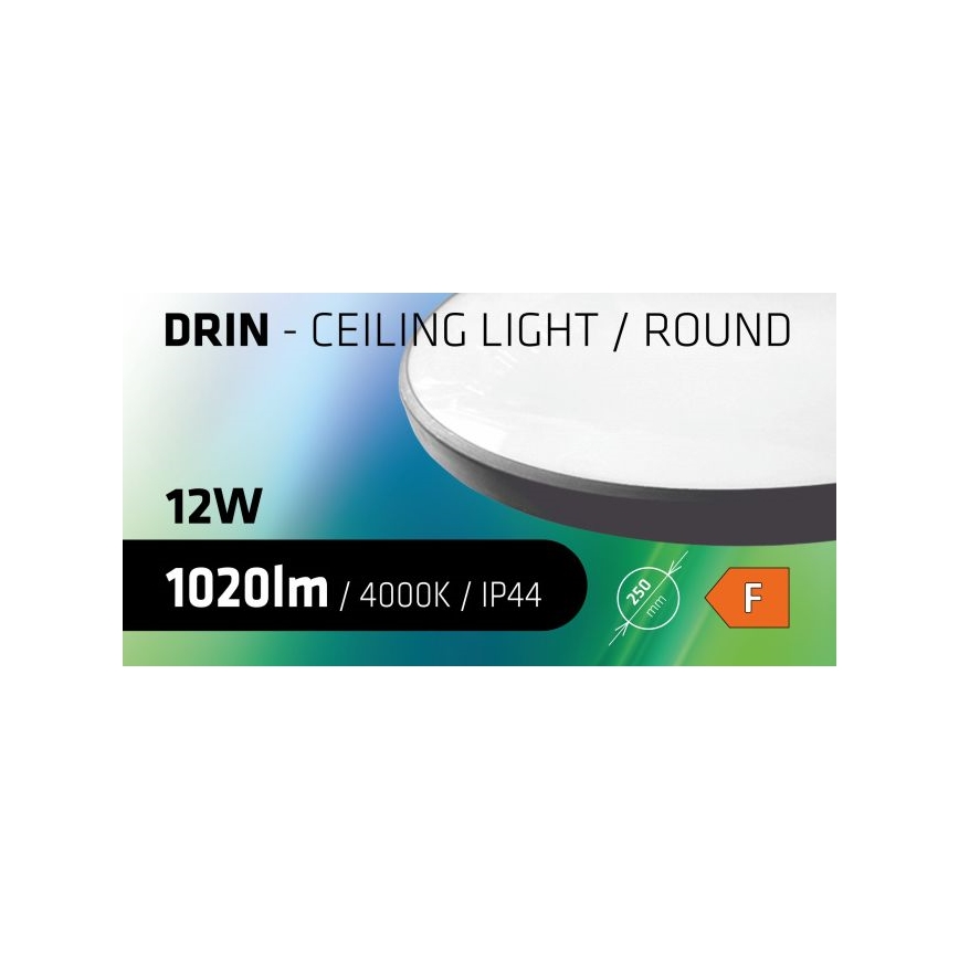 Plafoniera LED da bagno CIRCLE LED/12W/230V 4000K diametro 25 cm IP44 nero