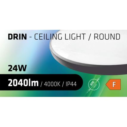 Plafoniera LED da bagno CIRCLE LED/24W/230V 4000K diametro 37 cm IP44 nero