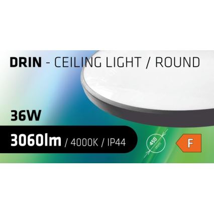 Plafoniera LED da bagno CIRCLE LED/36W/230V 4000K diametro 45 cm IP44 nero