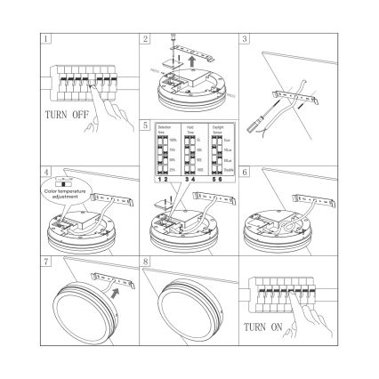 Plafoniera LED da bagno con sensore ELLÉ LED/24W/230V 3000/4000/6500K diametro 26 cm IP54 antracite