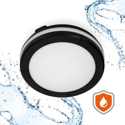 Plafoniera LED da bagno con sensore LED/12W/230V 3000/4000/6500K IP65 diametro 20 cm nero + telecomando