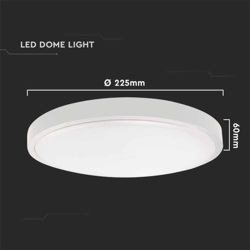 Plafoniera LED da bagno con sensore LED/18W/230V 4000K IP44 diametro 22,5 cm bianco