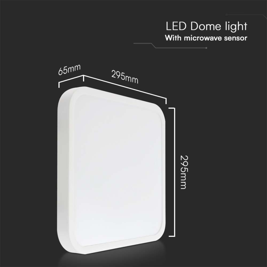 Plafoniera LED da bagno con sensore LED/18W/230V 4000K IP44 29,5x29,5 cm bianco + telecomando
