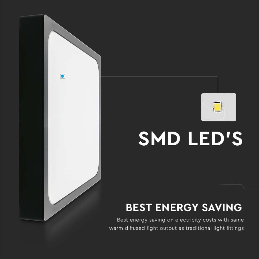 Plafoniera LED da bagno con sensore LED/18W/230V 4000K IP44 22,5x22,5 cm nero