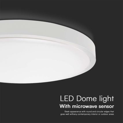 Plafoniera LED da bagno con sensore LED/18W/230V 6500K IP44 diametro 29,5 cm bianco + telecomando