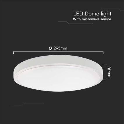Plafoniera LED da bagno con sensore LED/18W/230V 6500K IP44 diametro 29,5 cm bianco + telecomando