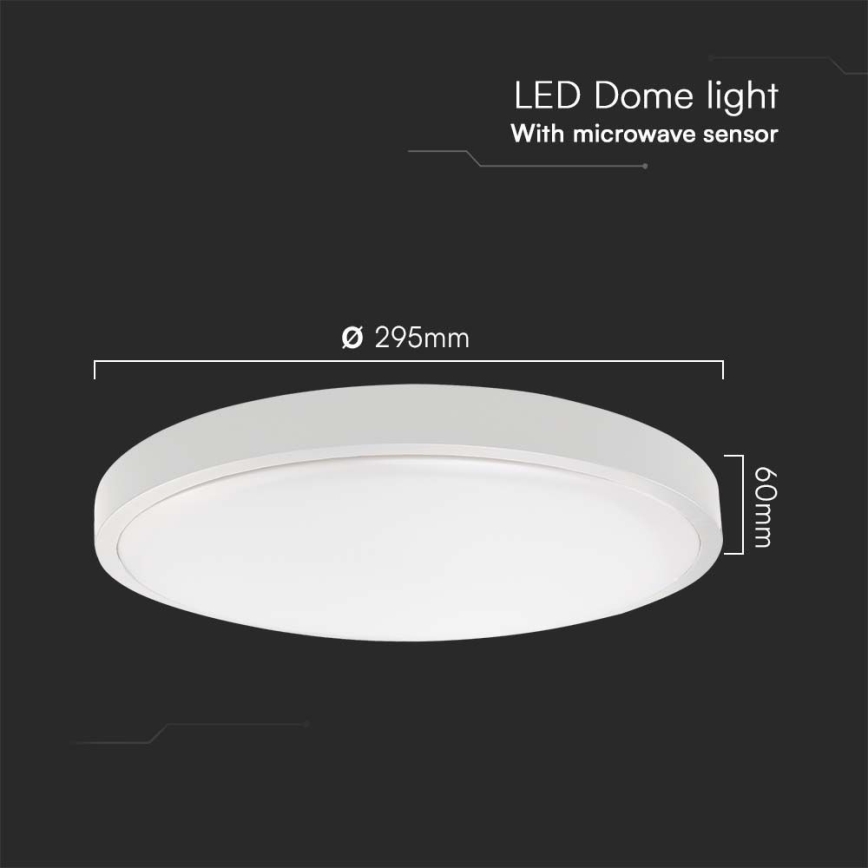 Plafoniera LED da bagno con sensore LED/18W/230V 6500K IP44 diametro 29,5 cm bianco + telecomando