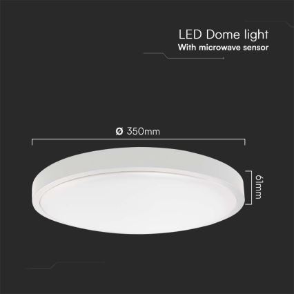 Plafoniera LED da bagno con sensore LED/24W/230V 4000K IP44 diametro 35 cm bianco + telecomando