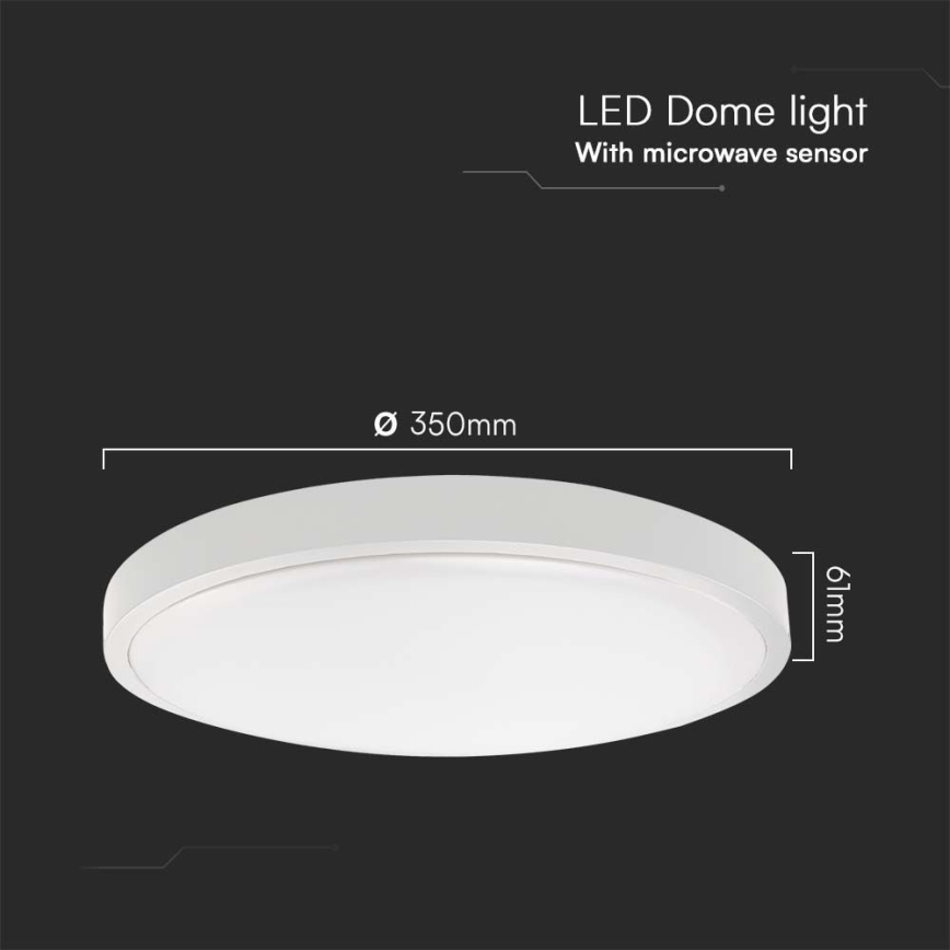 Plafoniera LED da bagno con sensore LED/24W/230V 4000K IP44 diametro 35 cm bianco + telecomando