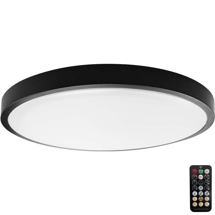 Plafoniera LED da bagno con sensore LED/24W/230V 4000K IP44 nero + telecomando