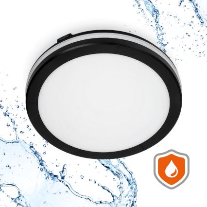 Plafoniera LED da bagno con sensore LED/24W/230V 3000/4000/6500K IP65 diametro 30 cm nero + telecomando