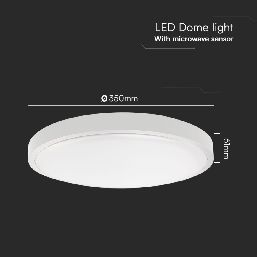 Plafoniera LED da bagno con sensore SAMSUNG CHIP LED/24W/230V IP44 4000K diametro 35 cm bianco + telecomando