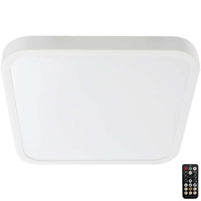 Plafoniera LED da bagno con sensore LED/36W/230V 4000K IP44 42x42 cm bianco + telecomando