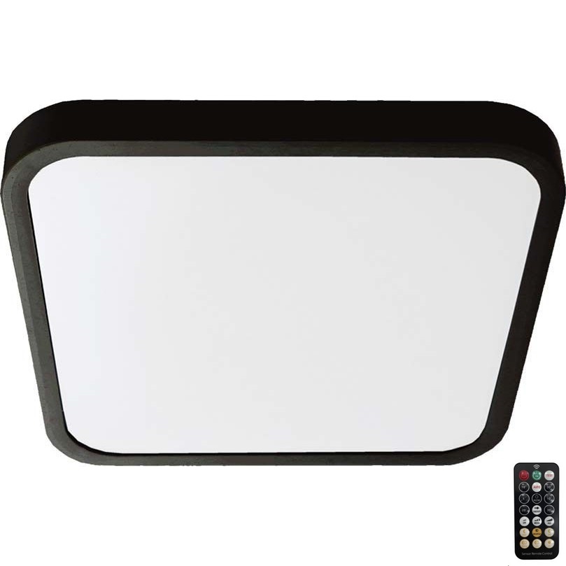 Plafoniera LED da bagno con sensore LED/36W/230V 4000K IP44 42x42 cm nero + telecomando