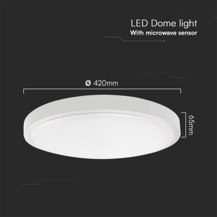 Plafoniera LED da bagno con sensore LED/36W/230V 4000K IP44 diametro 42 cm bianco + telecomando