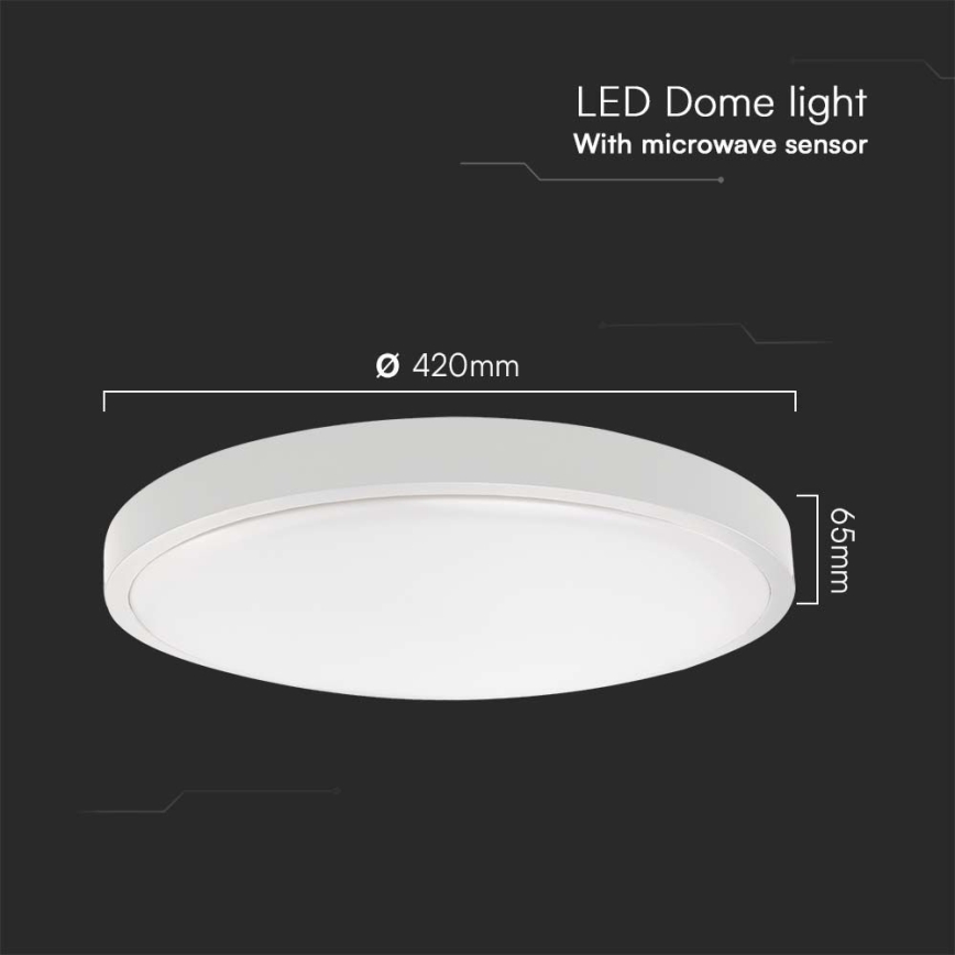 Plafoniera LED da bagno con sensore LED/36W/230V 4000K IP44 diametro 42 cm bianco + telecomando