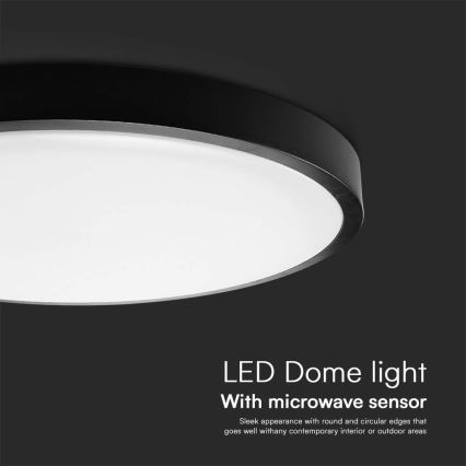 Plafoniera LED da bagno con sensore LED/36W/230V 4000K IP44 diametro 42 cm nero + telecomando