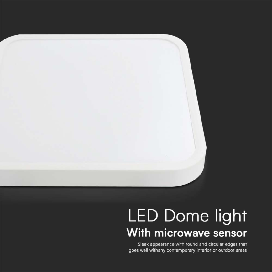 Plafoniera LED da bagno con sensore SAMSUNG CHIP LED/36W/230V IP44 4000K 42x42 cm bianco + telecomando