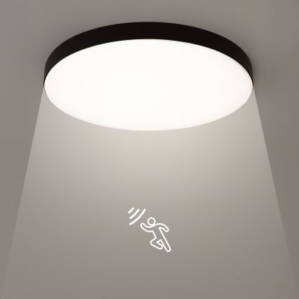 Plafoniera LED da bagno con sensore MAYA LED/13W/230V diametro 33 cm IP44 nero