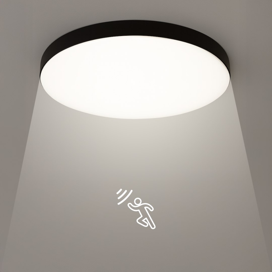 Plafoniera LED da bagno con sensore MAYA LED/13W/230V diametro 33 cm IP44 nero