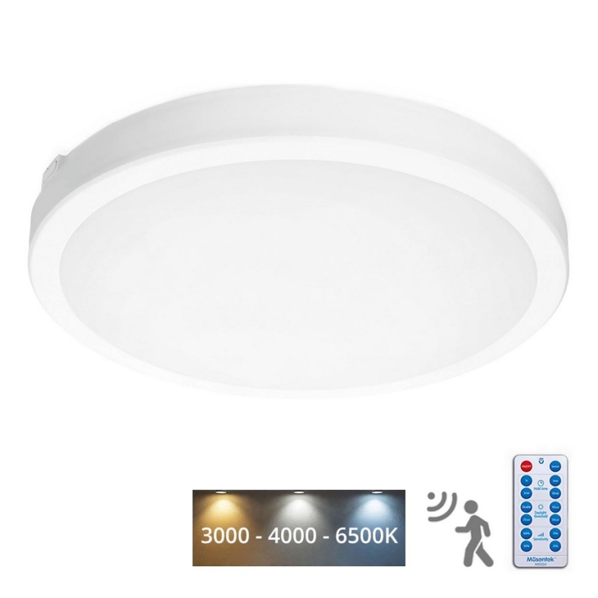 Plafoniera LED da bagno con sensore NAIROS LED/36W/230V IP65 3000/4000/6500K diametro 40 cm bianco + telecomando
