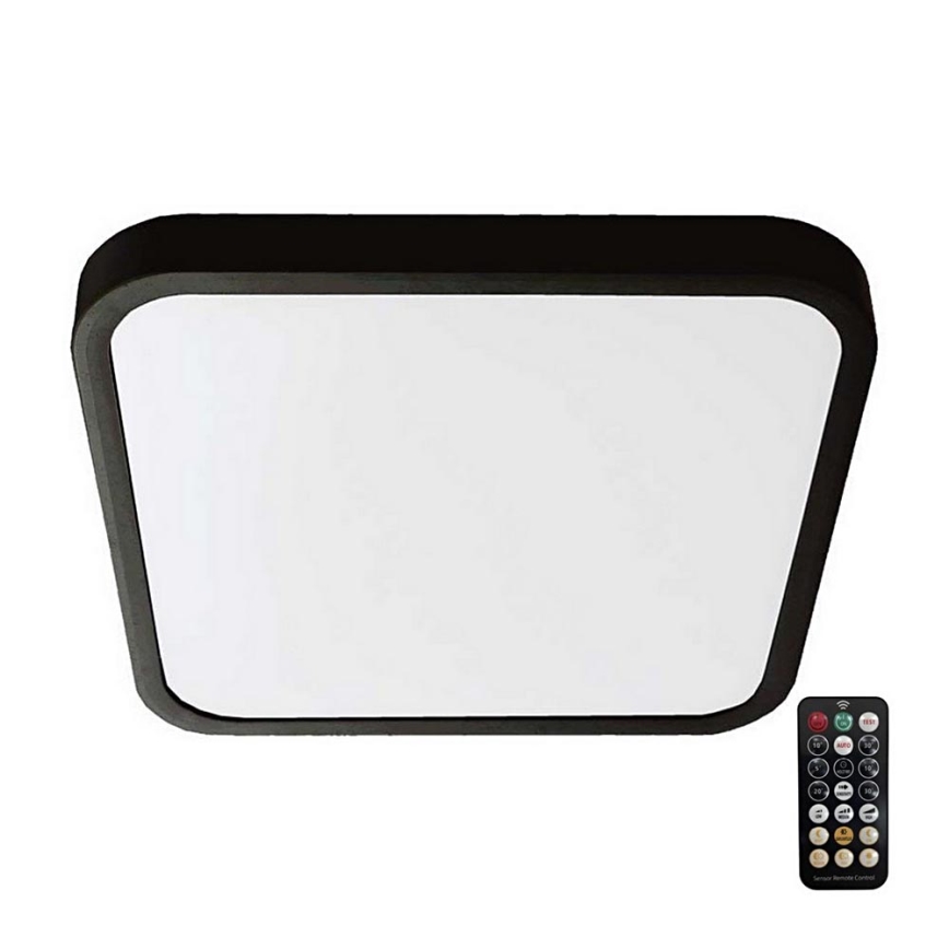 Plafoniera LED da bagno con sensore SAMSUNG CHIP LED/18W/230V IP44 4000K 29x29 cm nero + telecomando