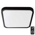 Plafoniera LED da bagno con sensore SAMSUNG CHIP LED/36W/230V IP44 4000K 42x42 cm nero + telecomando