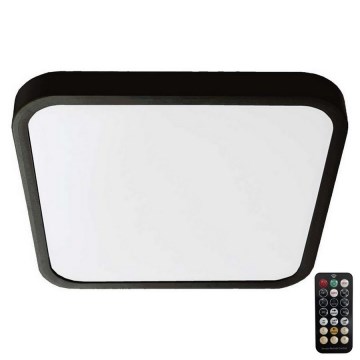 Plafoniera LED da bagno con sensore SAMSUNG CHIP LED/36W/230V IP44 4000K 42x42 cm nero + telecomando
