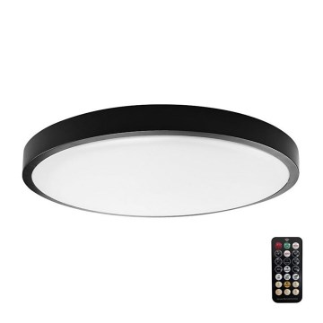 Plafoniera LED da bagno con sensore SAMSUNG CHIP LED/36W/230V IP44 4000K diametro 42 cm nero + telecomando