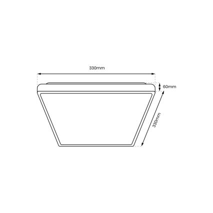 Plafoniera LED da bagno DABAR LED/17W/230V 4000K 33x33 cm IP44