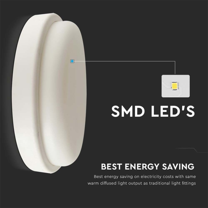 Plafoniera LED da bagno LED/12W/230V 4000K IP54 diametro 15 cm
