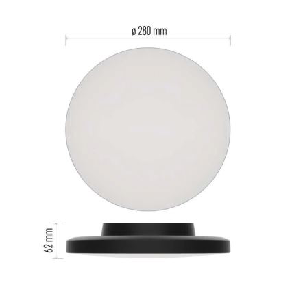Plafoniera LED da bagno LED/15W/230V 3000/4000/5700K IP55 nero